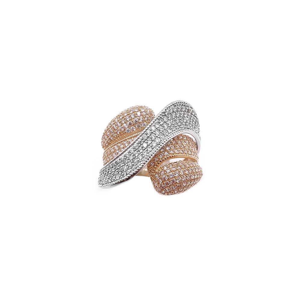 Kulta-/valkokulta sormus 18mm zirk. #1