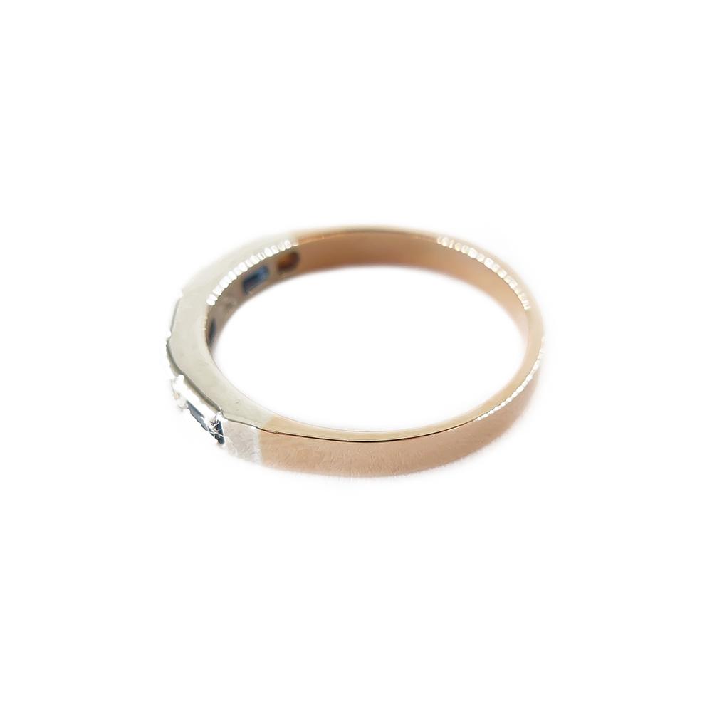 Kultainen timanttisormus, safiirit+baquettehiontaiset timantit, 17 mm #1