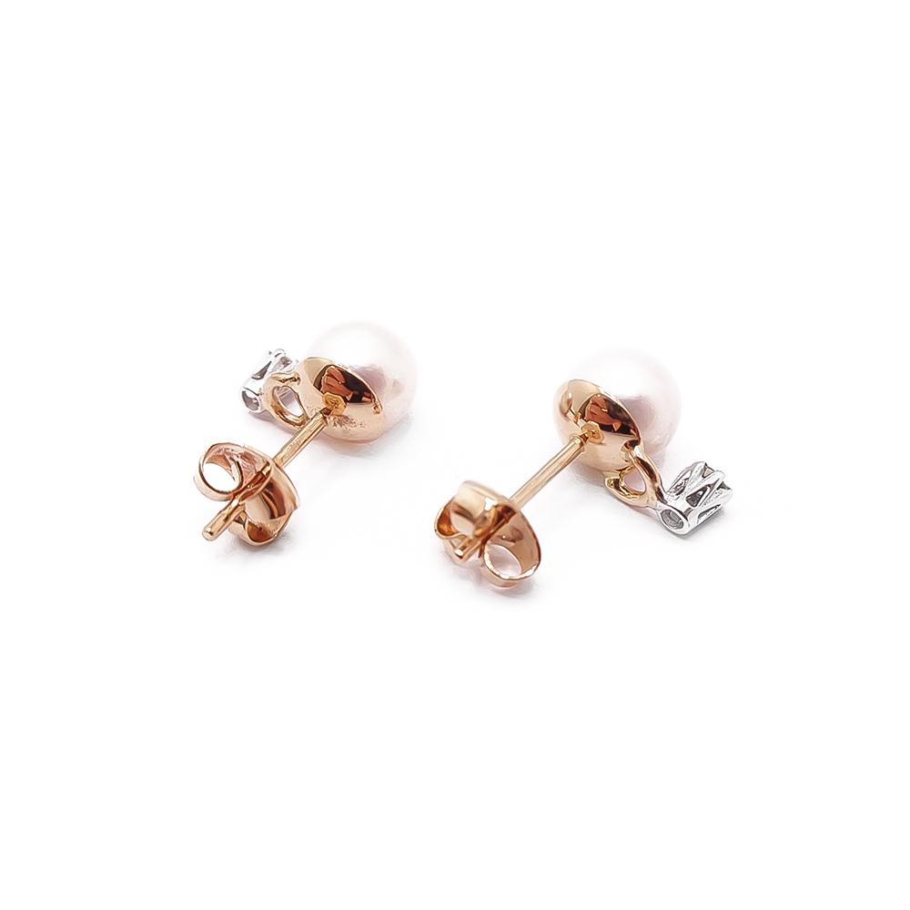 Kultaiset helmikorvakorut tim.0,06ct #1