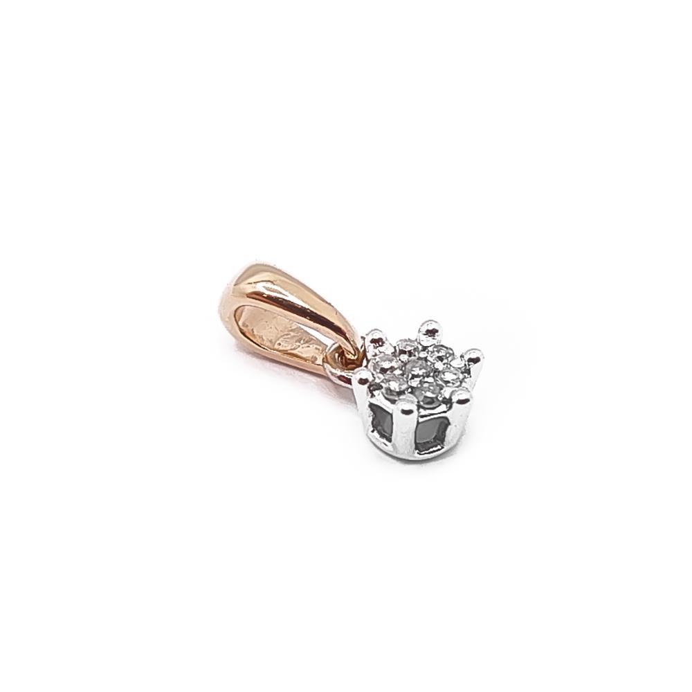 Kelta-/valkokultainen timanttiriipus 0,07ct #1