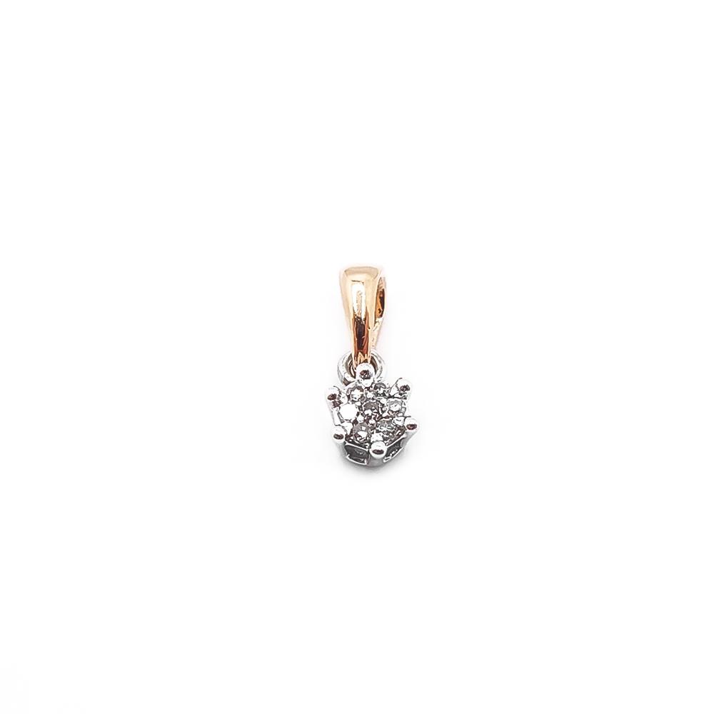 Kelta-/valkokultainen timanttiriipus 0,07ct #0