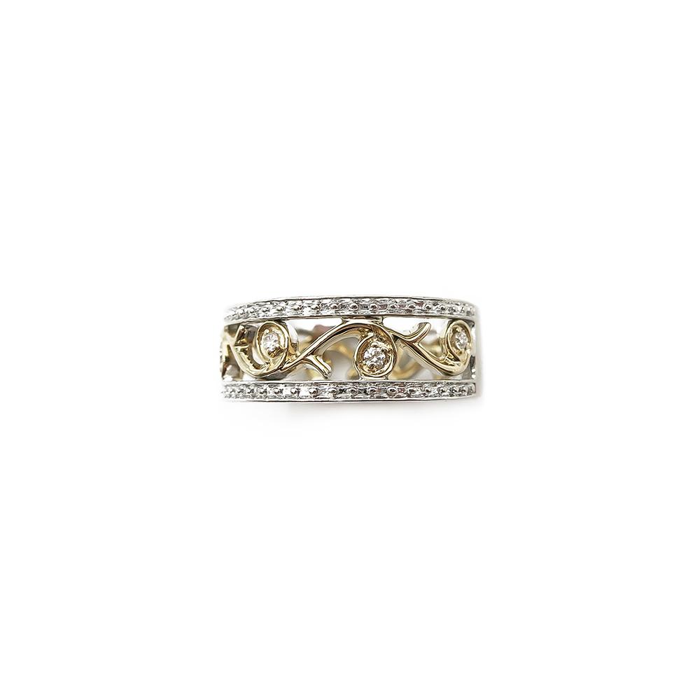 Kohinoor Larissa valko/keltakultainen timanttisormus 16,25mm 0,07ct #1