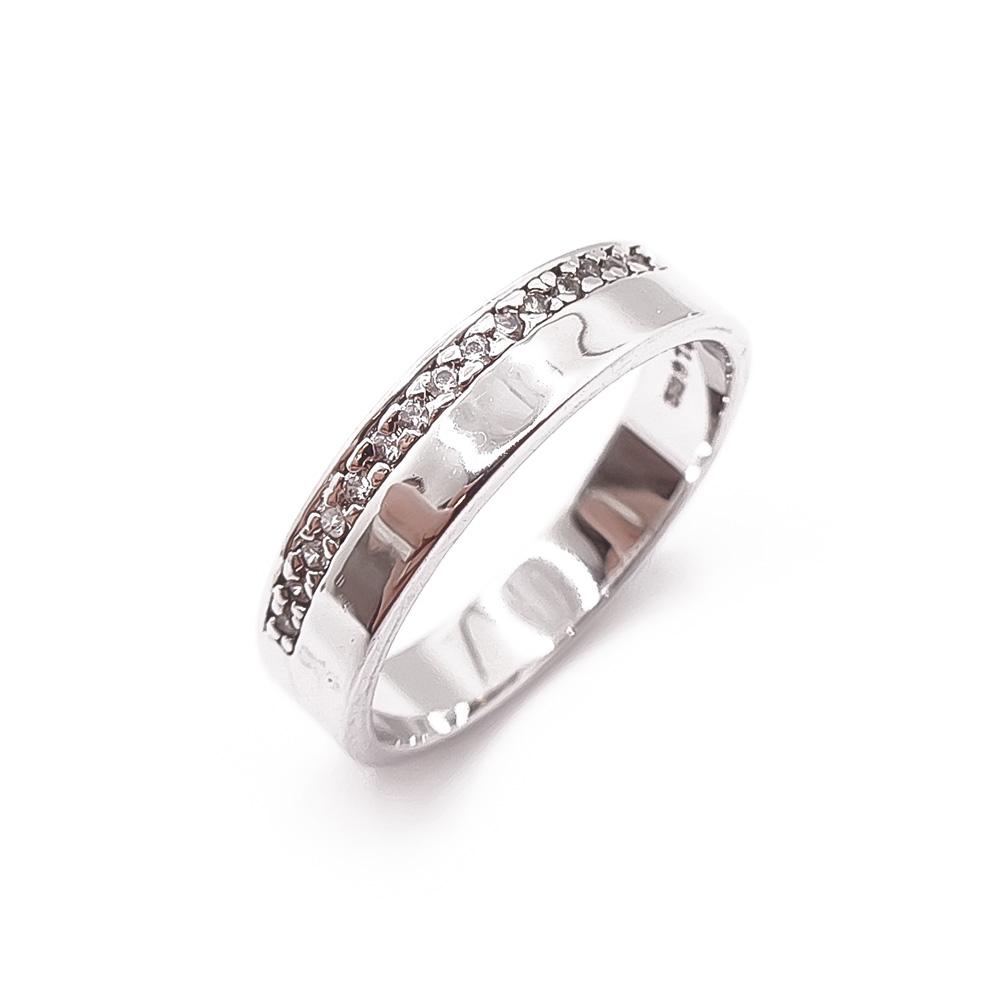 Hopeinen sormus cz 20,5mm #0