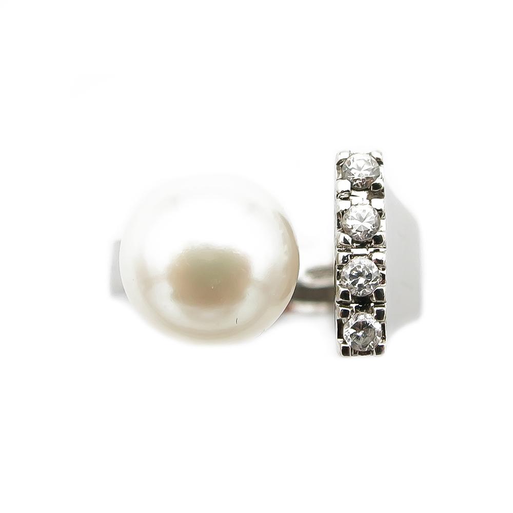 Hopeinen helmi zirkoniasormus 16,0mm #1