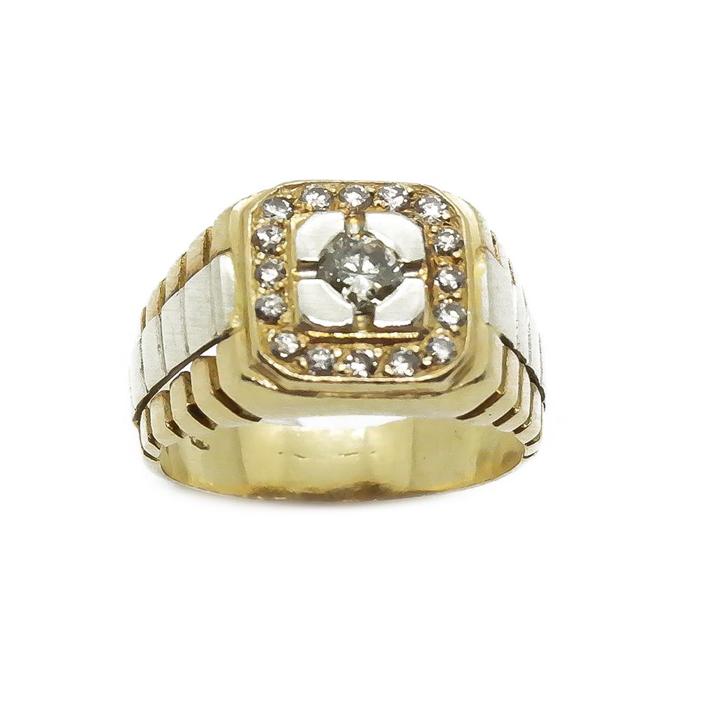 Kantasormus 18 K timanteilla koko 19 - #0