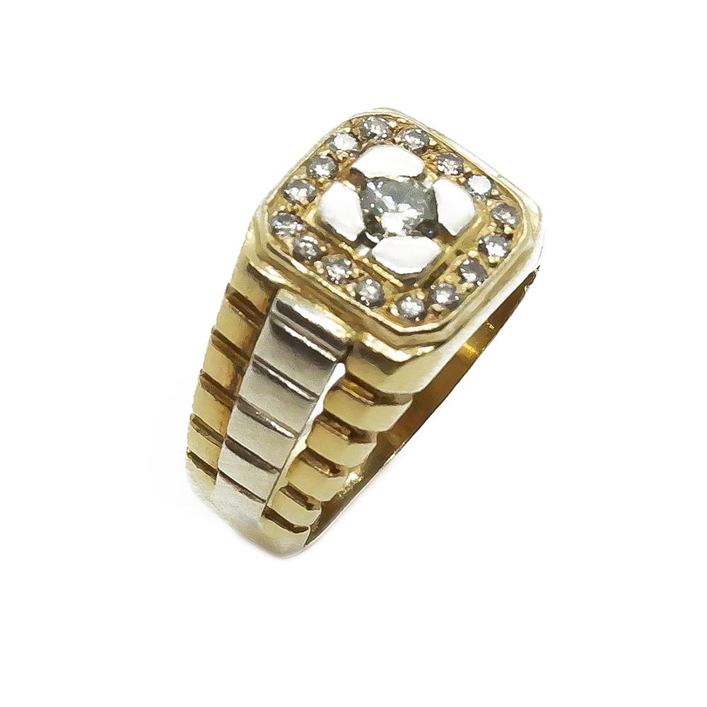 Kantasormus 18 K timanteilla koko 19 - #1