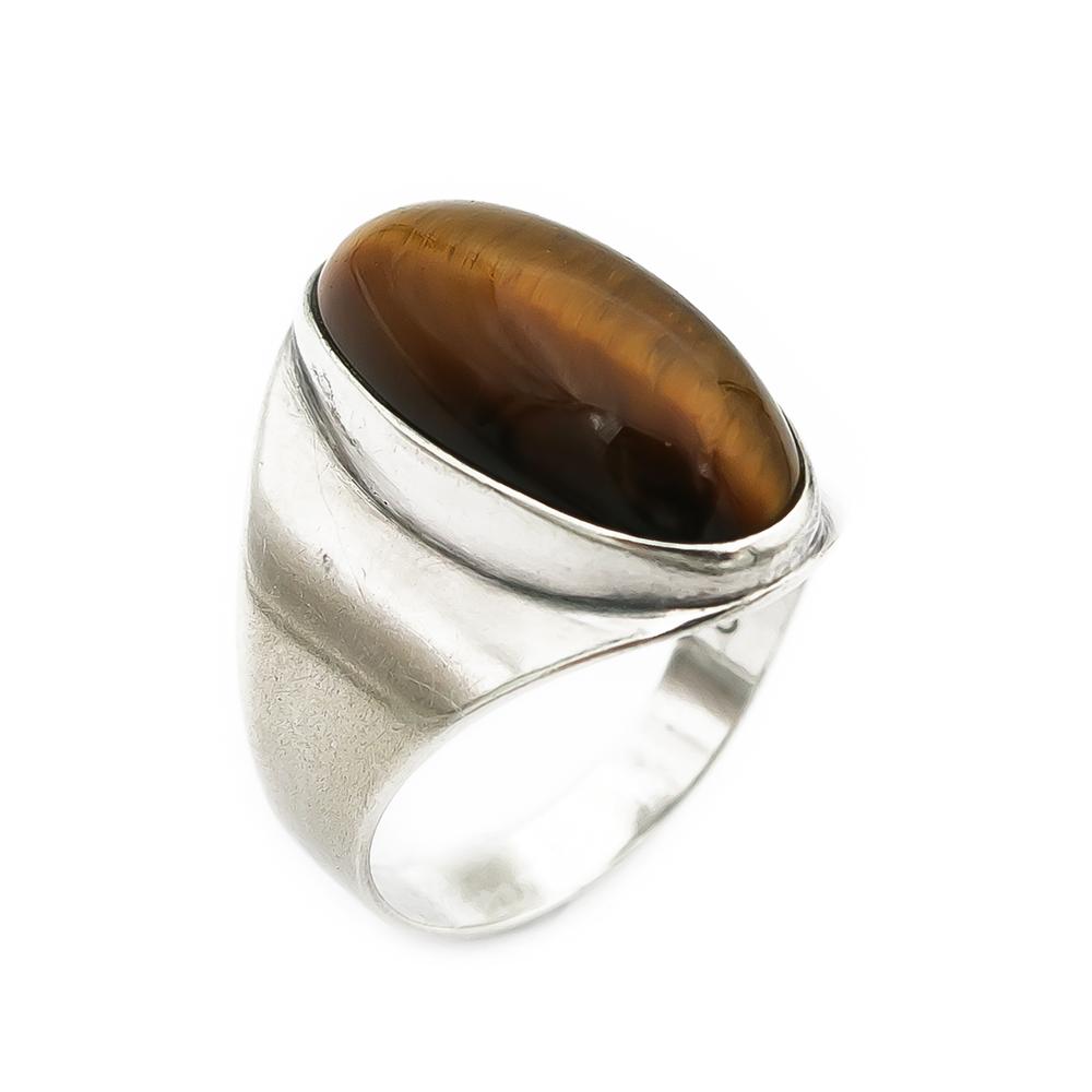 Hopeinen tiikerinsilmä sormus 19,0mm v.1961 #0