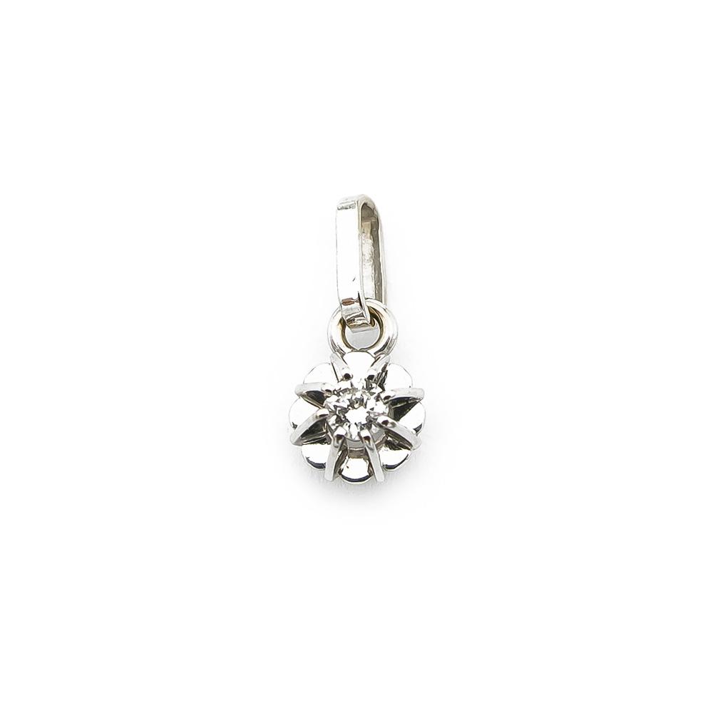 Valkokultainen timanttiriipus 0.03ct, 18k #0