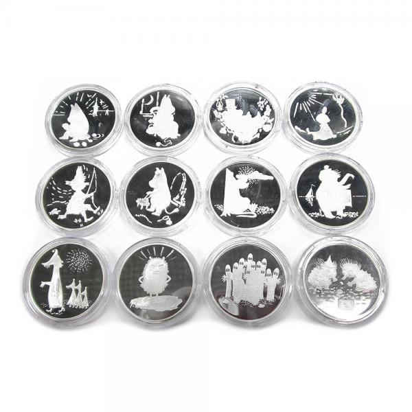 Tove Jansson Muumit-kokoelma 12-osa hopeamitalit  925 2005 #14