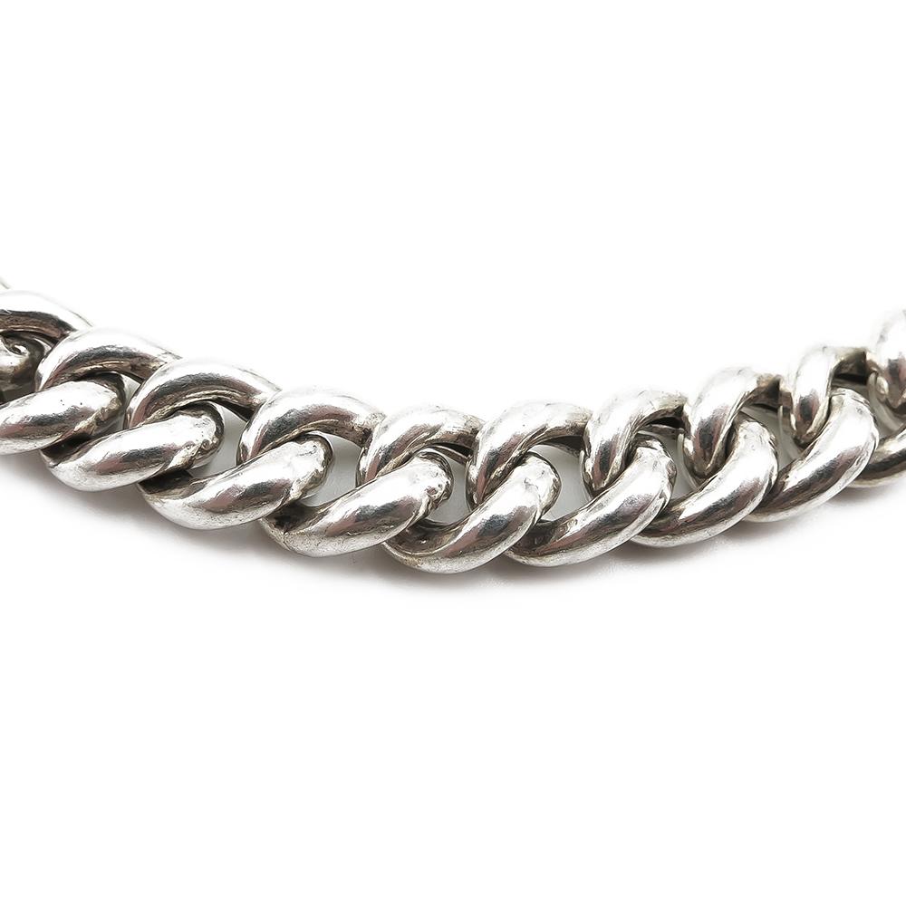 Hopeinen näyttävä kaulaketju 45cm lev. 11mm #1