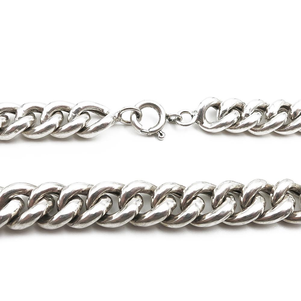 Hopeinen näyttävä kaulaketju 45cm lev. 11mm #2