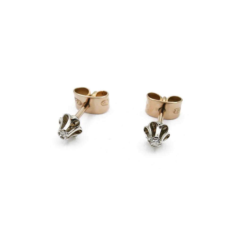 Kultaiset korvakorut kirkas kivi, 18k #0