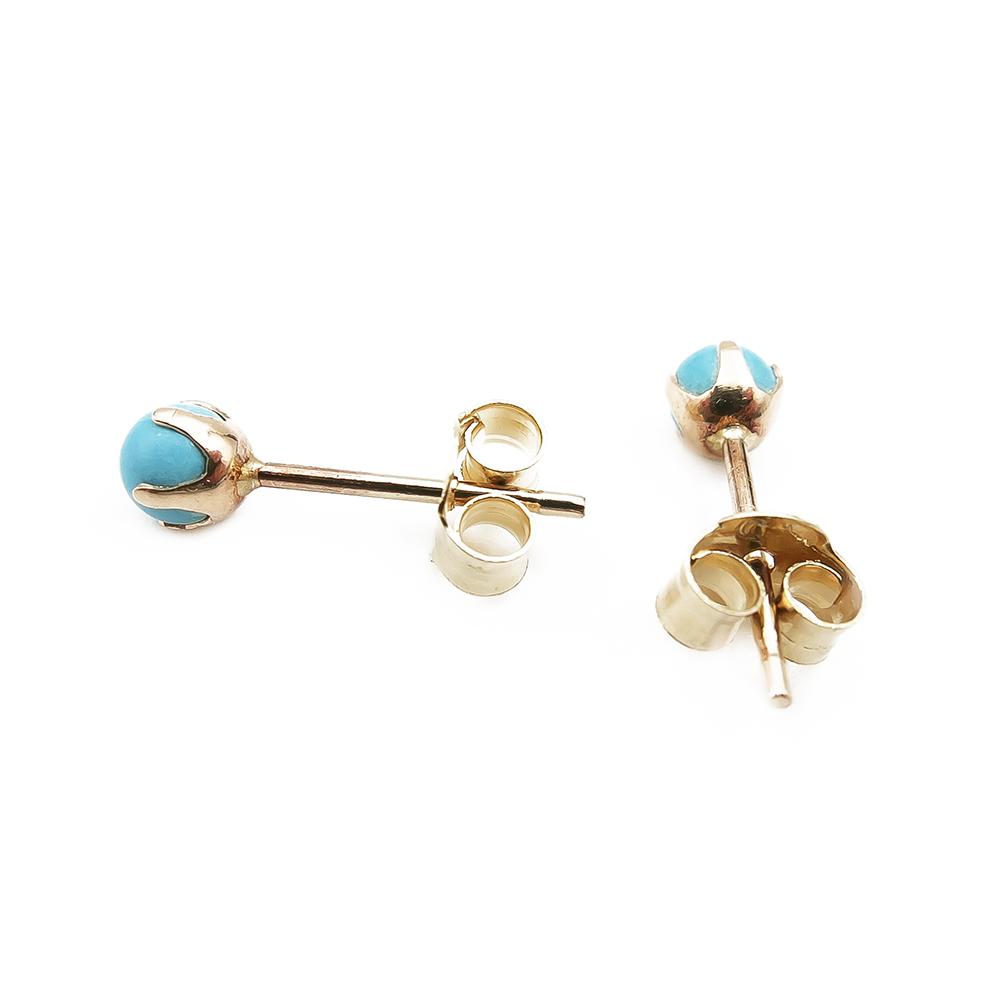 Kultaiset turkoosipallot tapilla 3mm #1