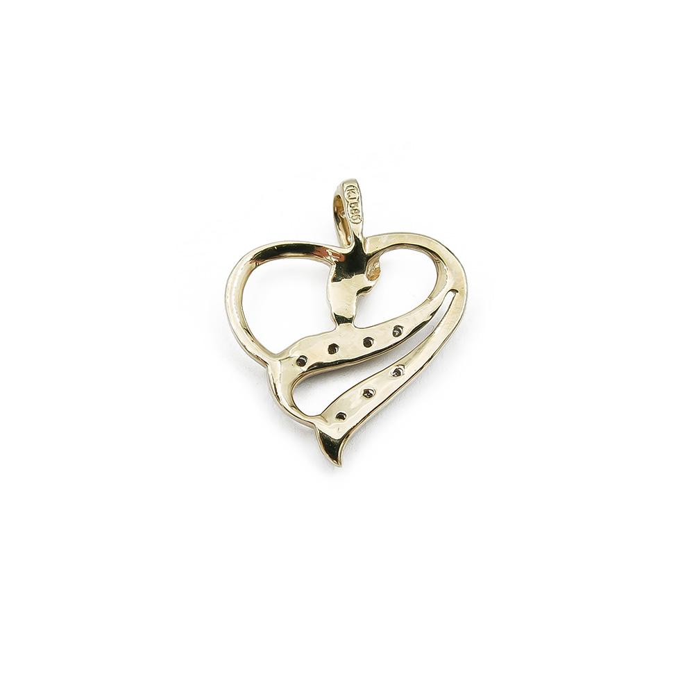 Kultainen timanttisydänriipus 0.03ct #1