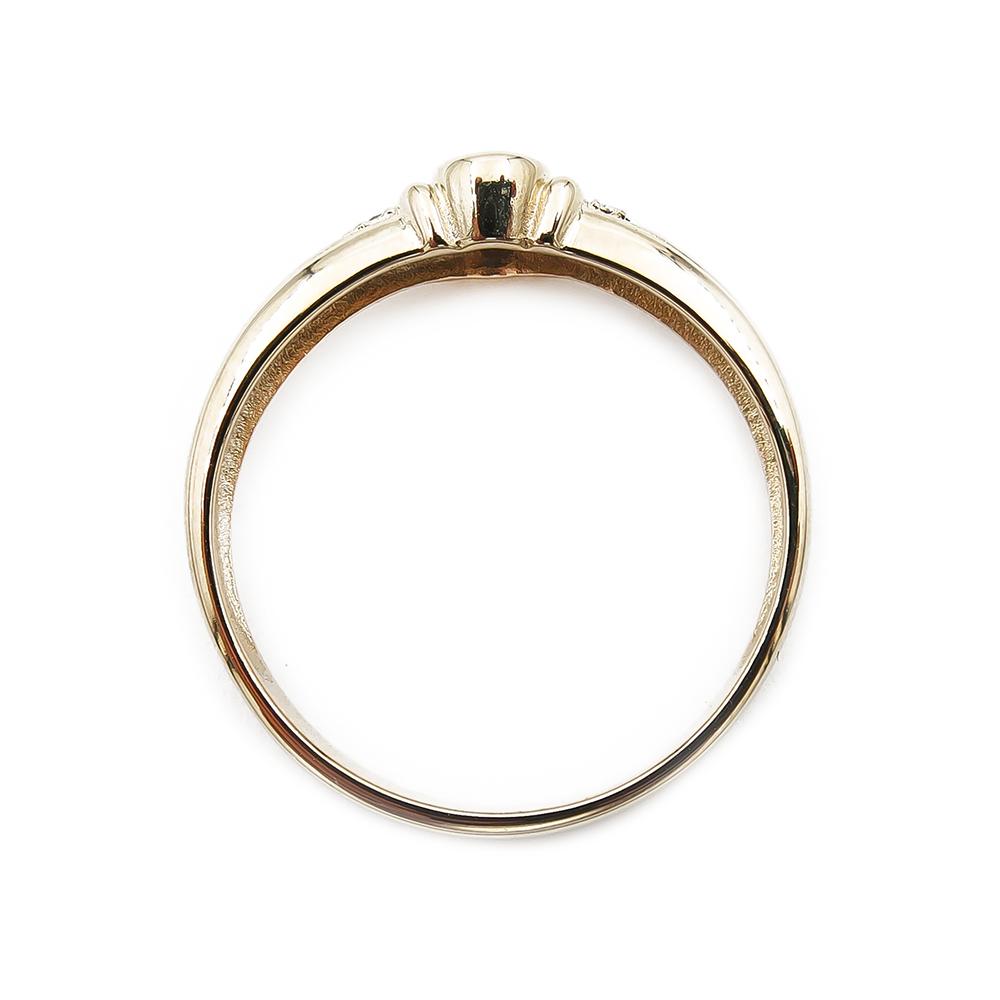 Kultainen safiiri timanttisormus 0.01ct 18,75mm #2