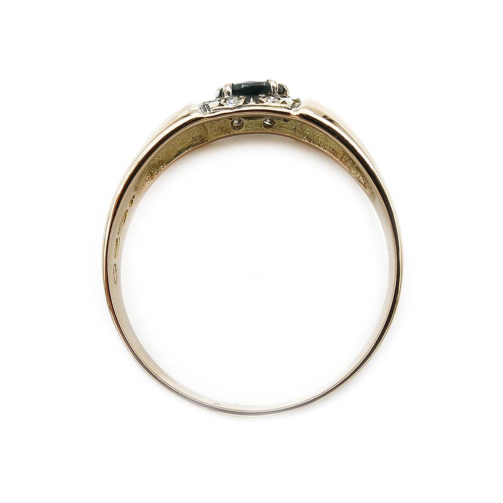 Kultainen safiiri timanttisormus 0.08ct 21,75mm #2