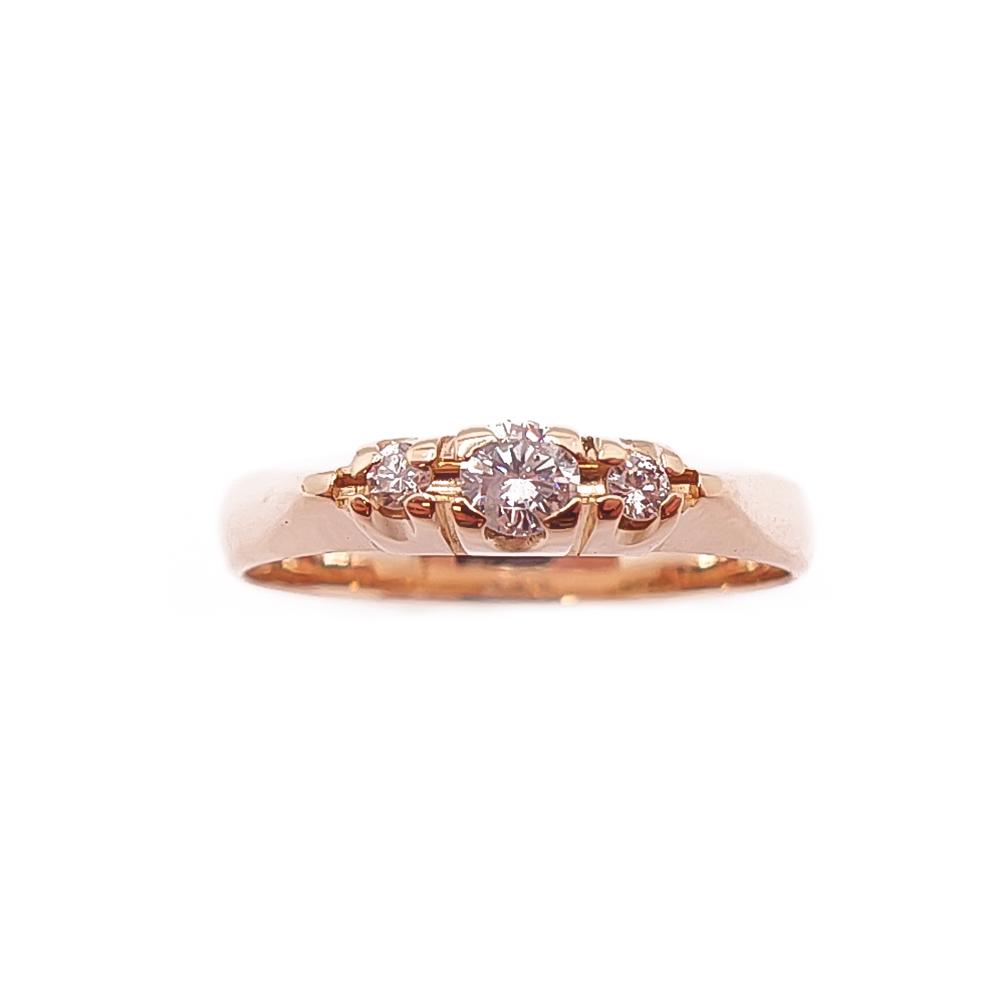 Kultainen tim.rivisormus 0,12ct 17mm #1