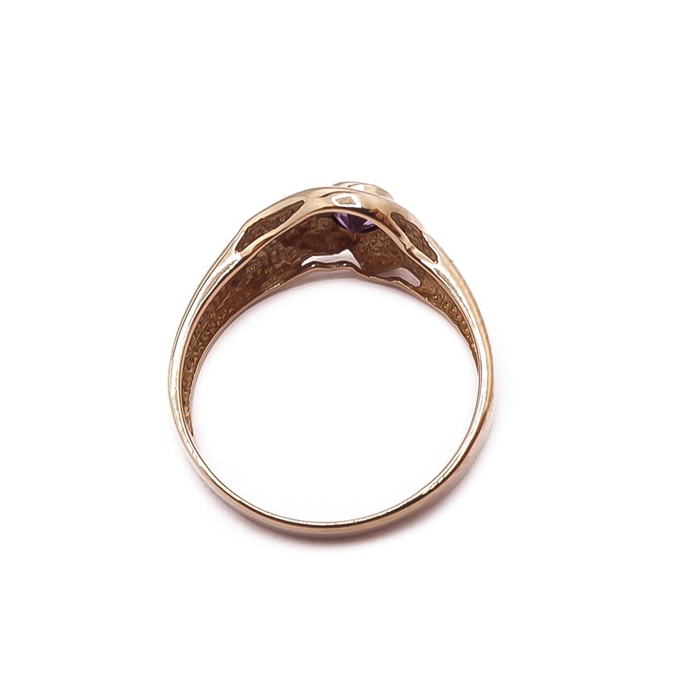 Kultainen ametisti tim.sormus v.-93 0,015ct #1