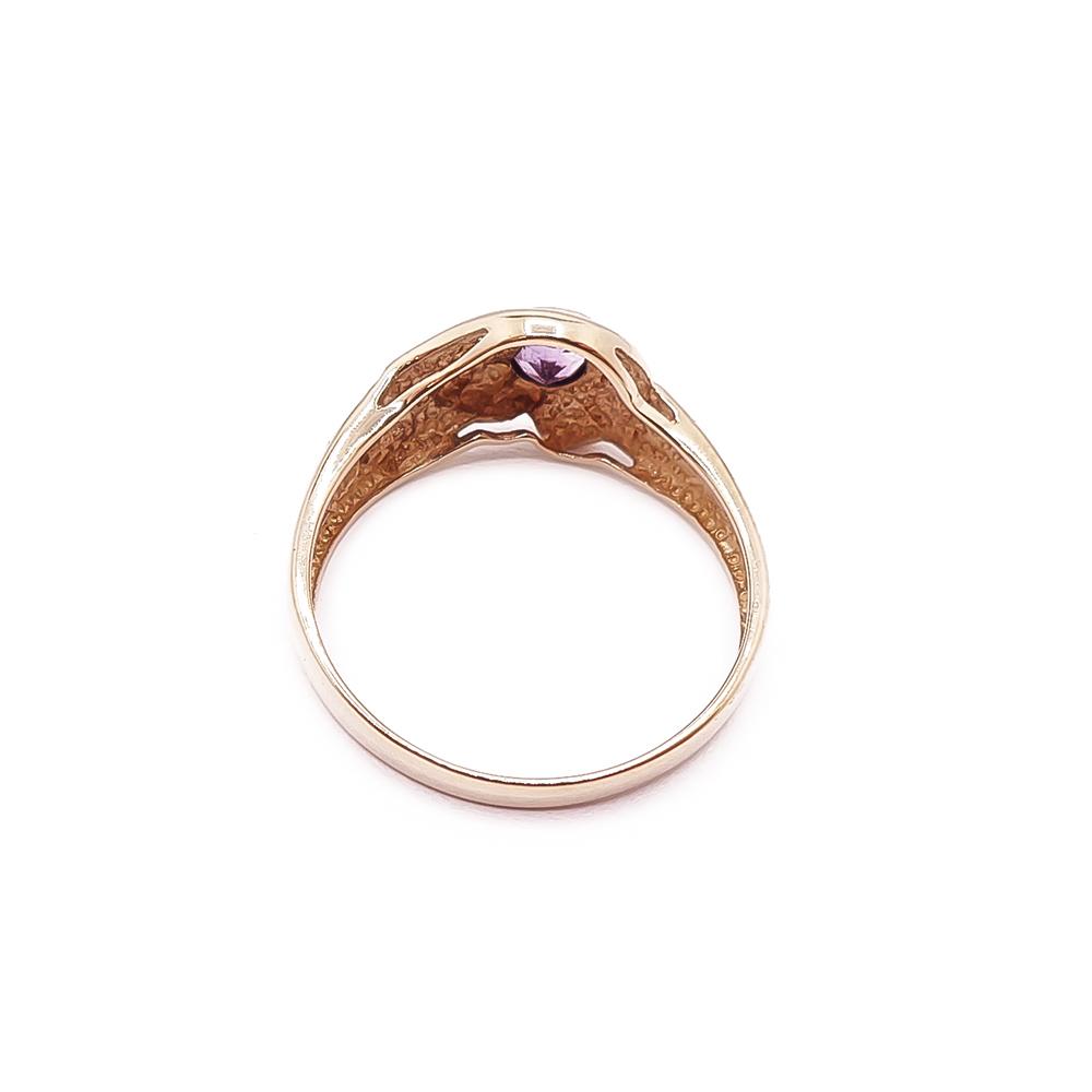 Kultainen ametisti tim.sormus v.-93 0,015ct #2