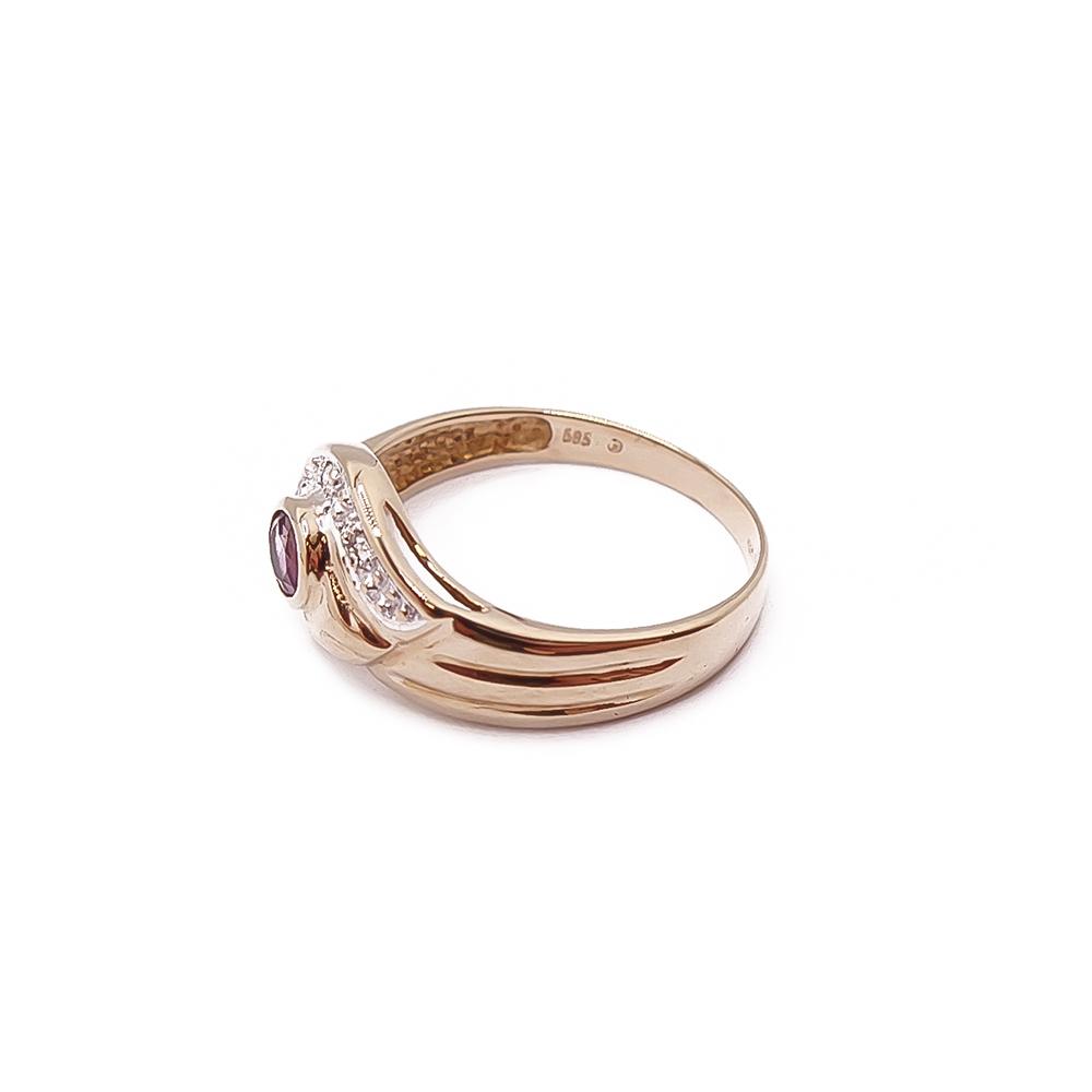 Kultainen ametisti tim.sormus v.-93 0,015ct #3