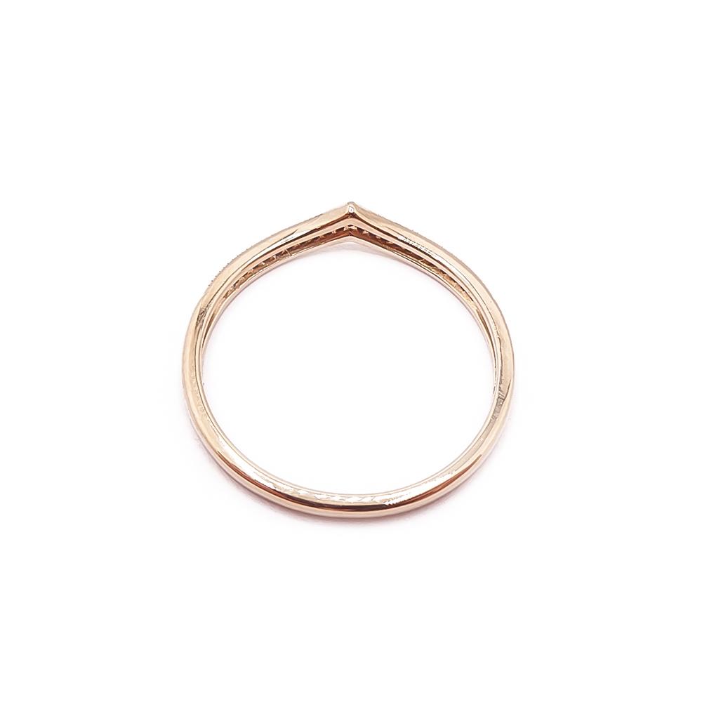 Kultainen v-mallinen timanttisormus 17+ n.0,11ct #1