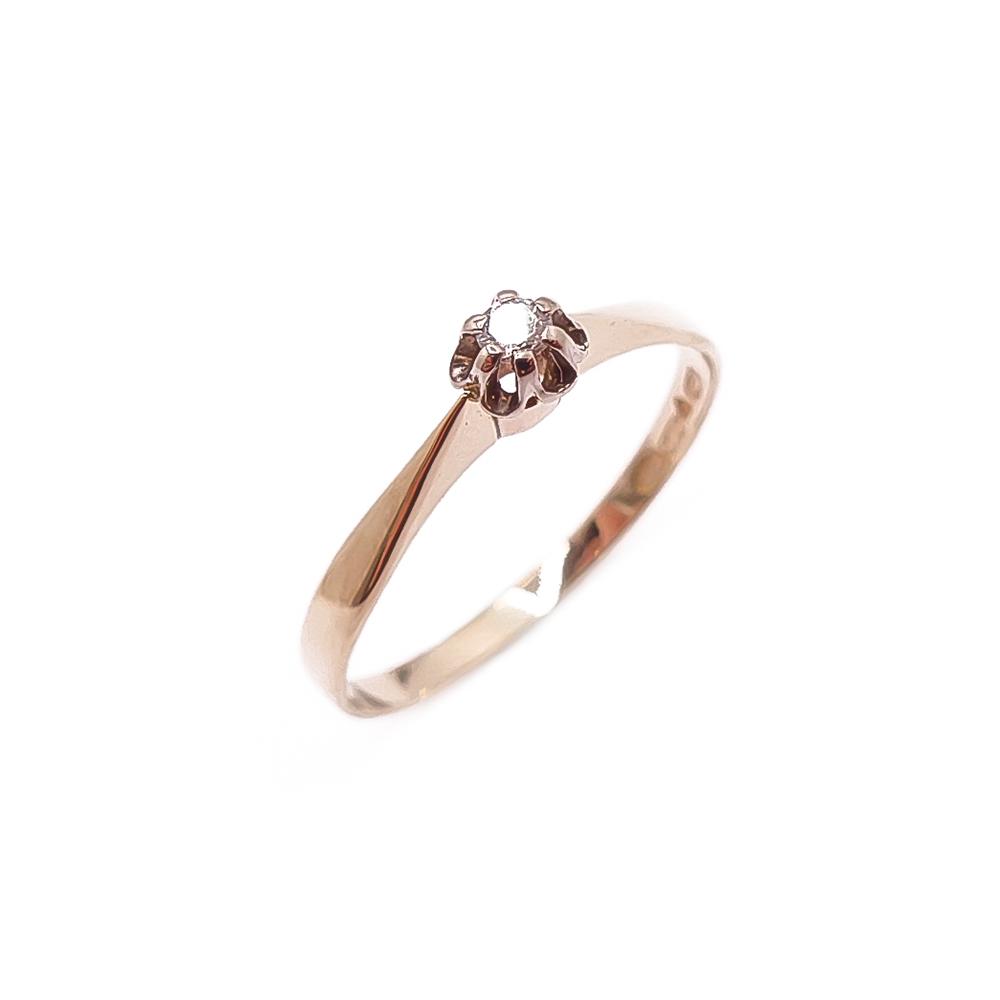 Kultainen timanttisormus 0,03ct 17mm #0