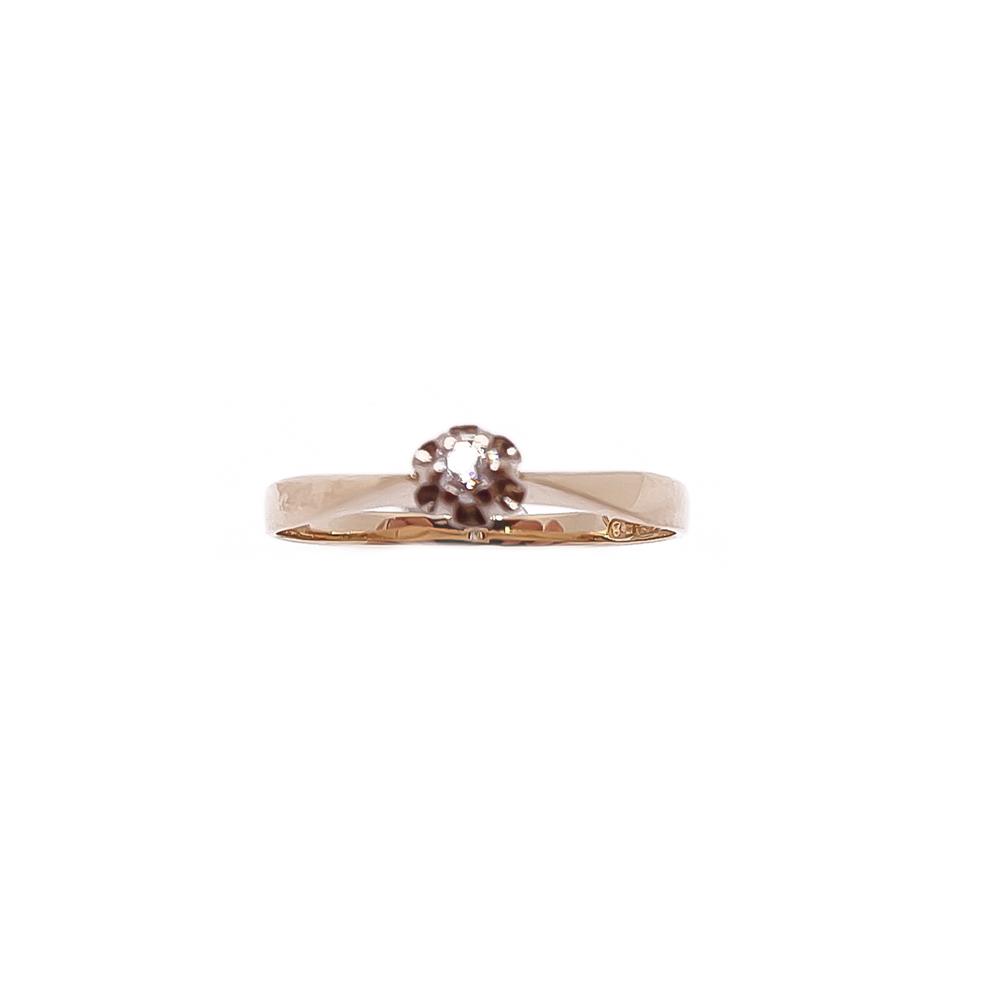 Kultainen timanttisormus 0,03ct 17mm #1