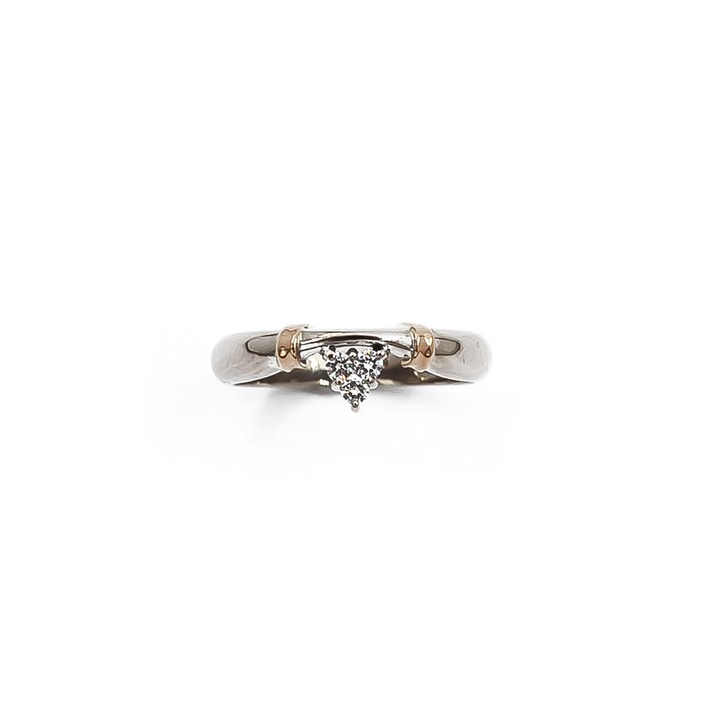 Valkokultainen timantti sormus 3 x 0.01ct #1