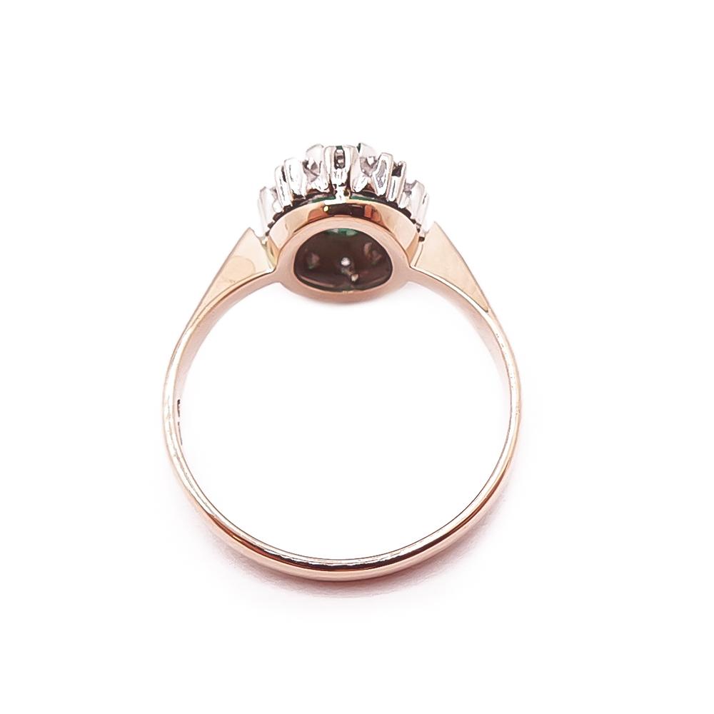 Kultainen smaragdi timanttisormus 0,10ct 17,5mm v.-88 #2