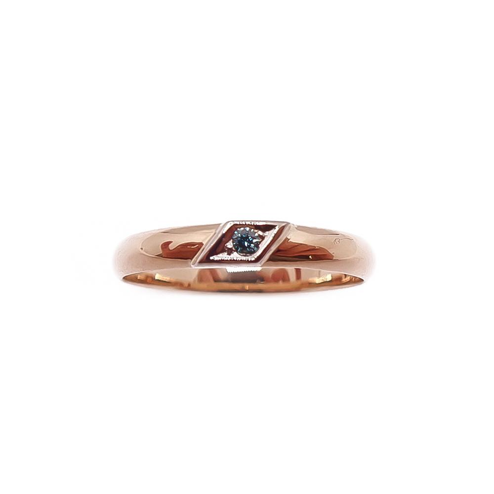 Kultainen sininen timanttisormus 17,5mm 0,01ct #1