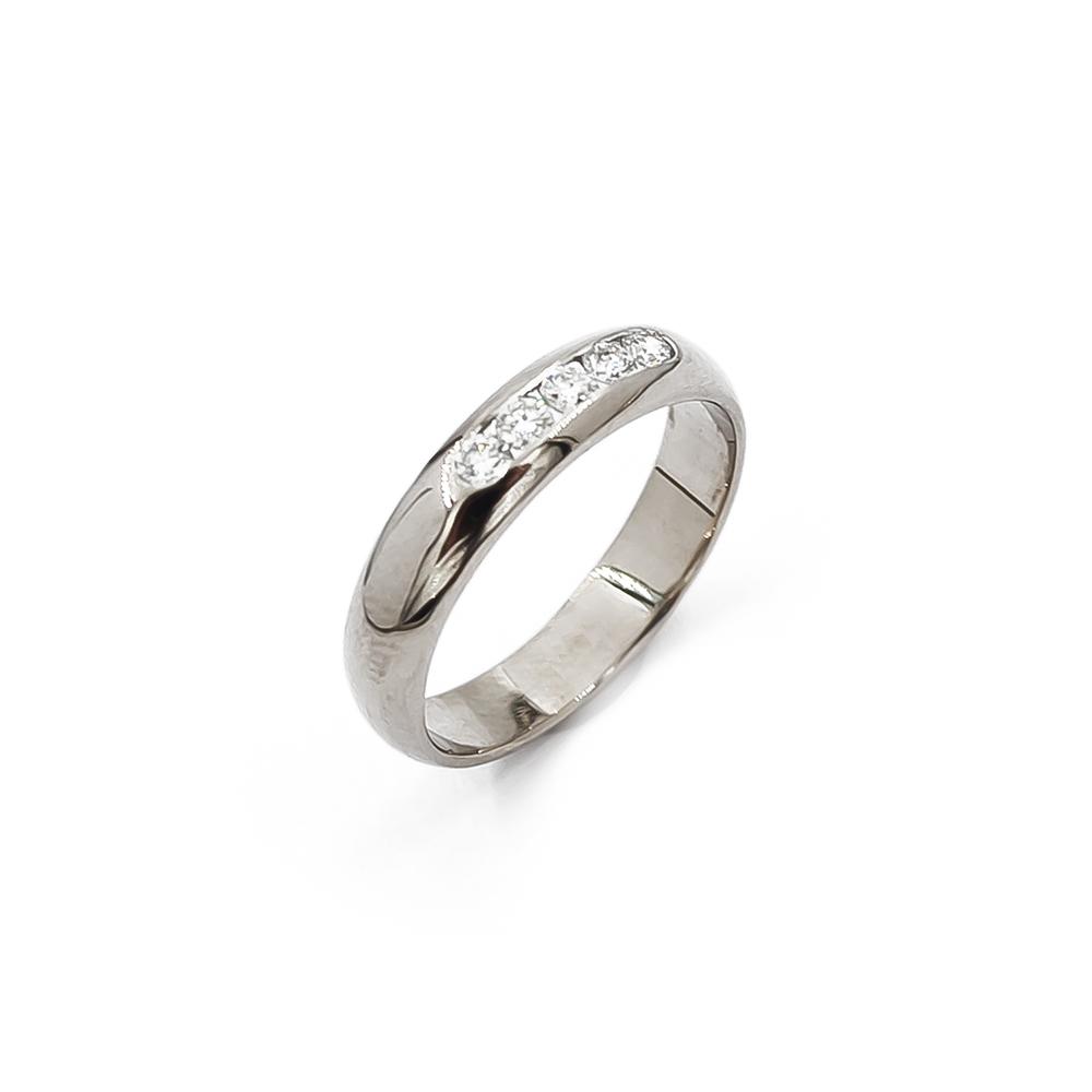 Valkokultainen timanttisormus 5 x 0,02ct #0