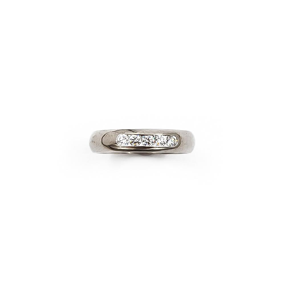 Valkokultainen timanttisormus 5 x 0,02ct #1