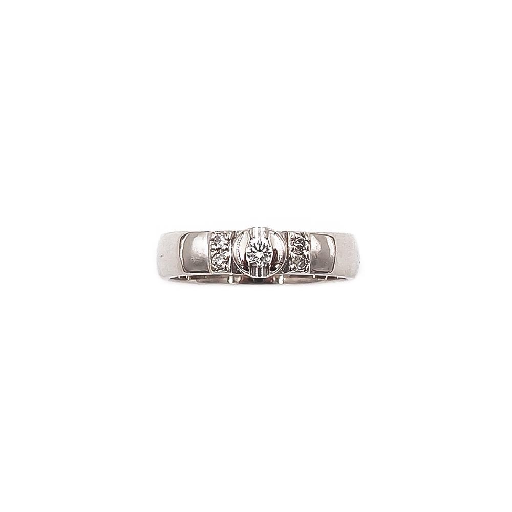 Valkokultainen timanttisormus 5 kpl yht. 0.04ct+0.07ct 15.75 4mm MSOY #1