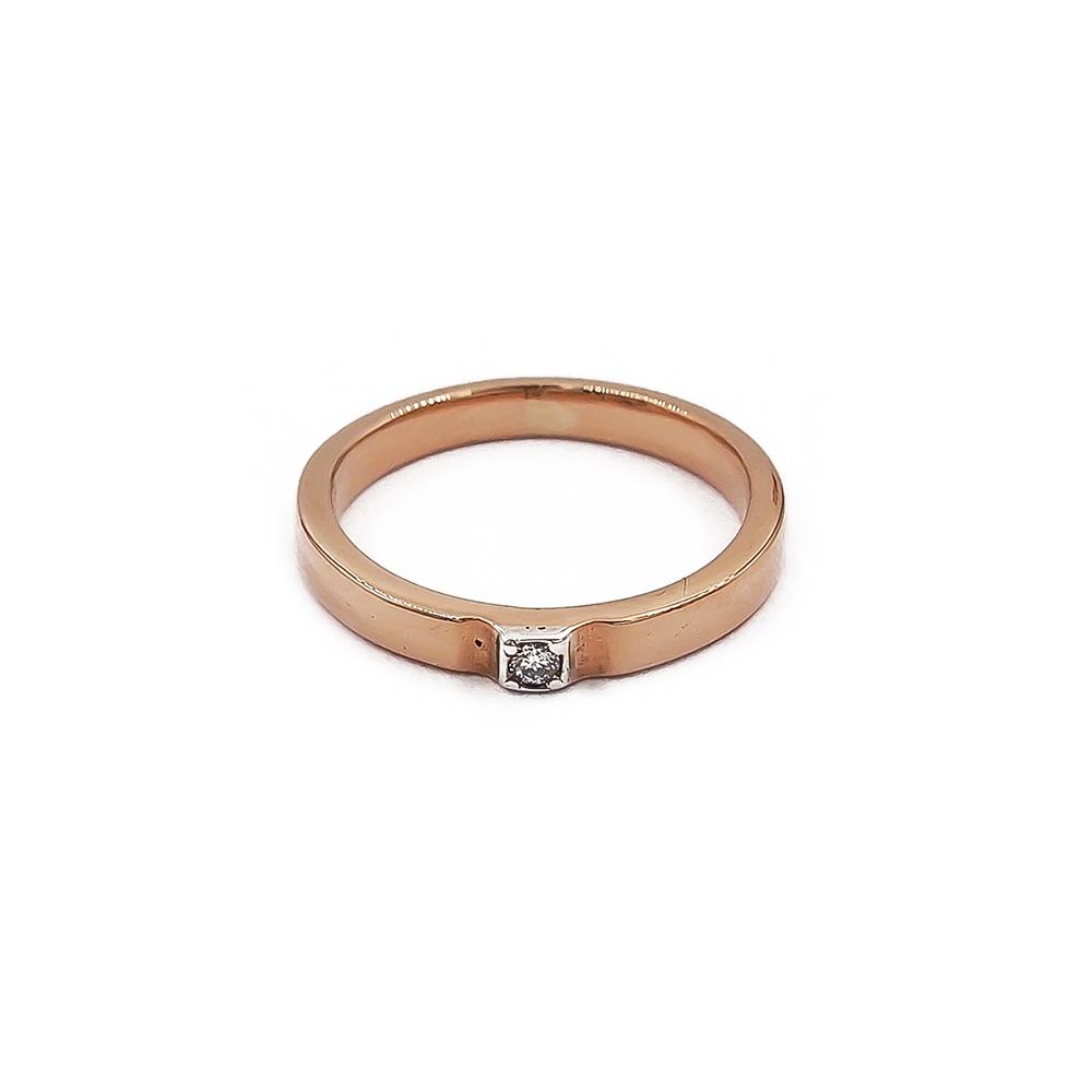 18K kultainen timanttisormus 0.02ct 3mm 16.5 EL #2