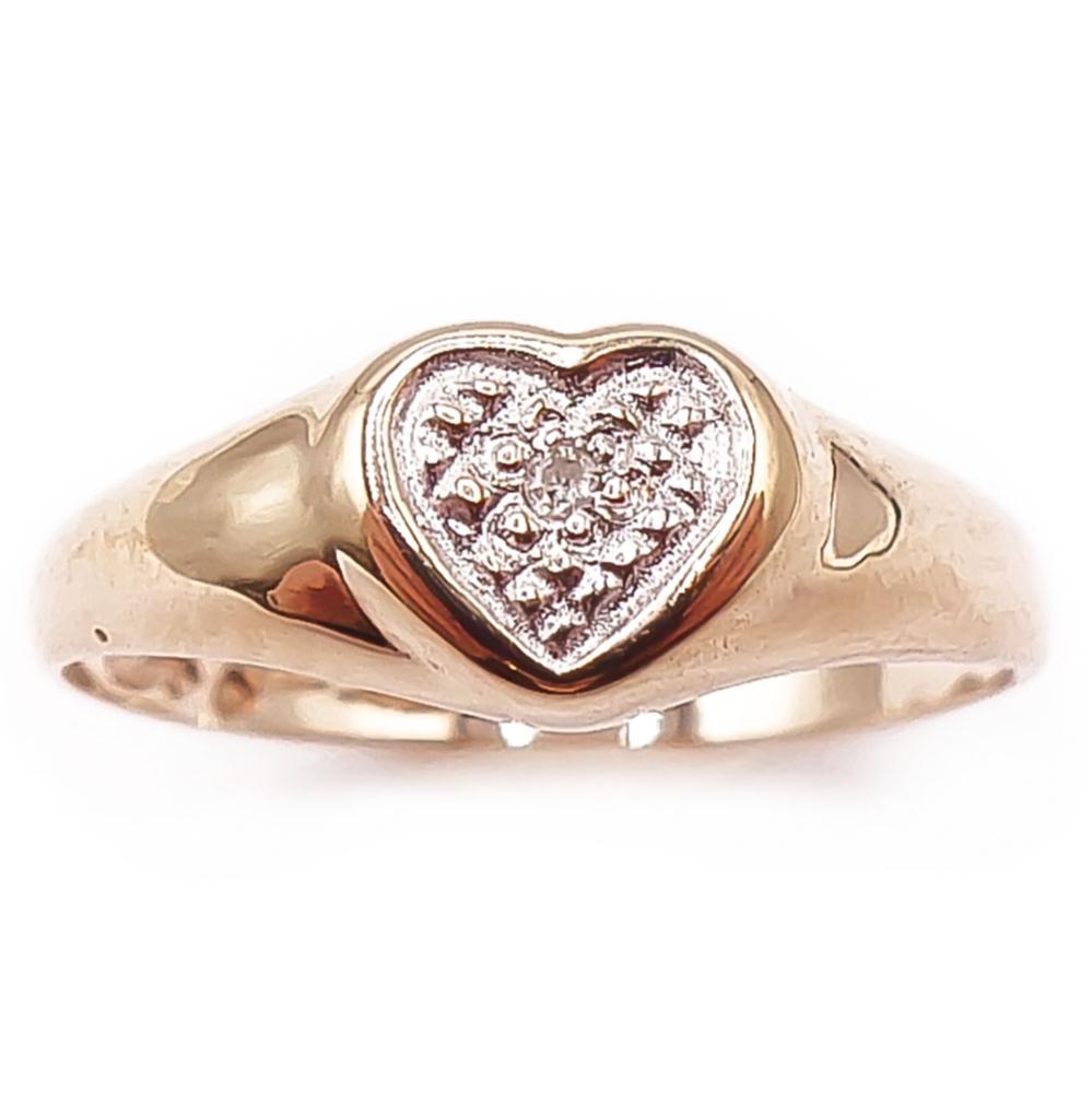 Timantti-sydänsormus 0,005ct  koko18,25 #1