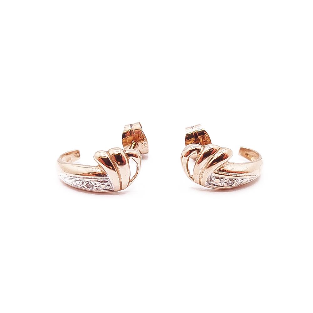 Kultaiset timanttikorvakorut 0,01ct #0