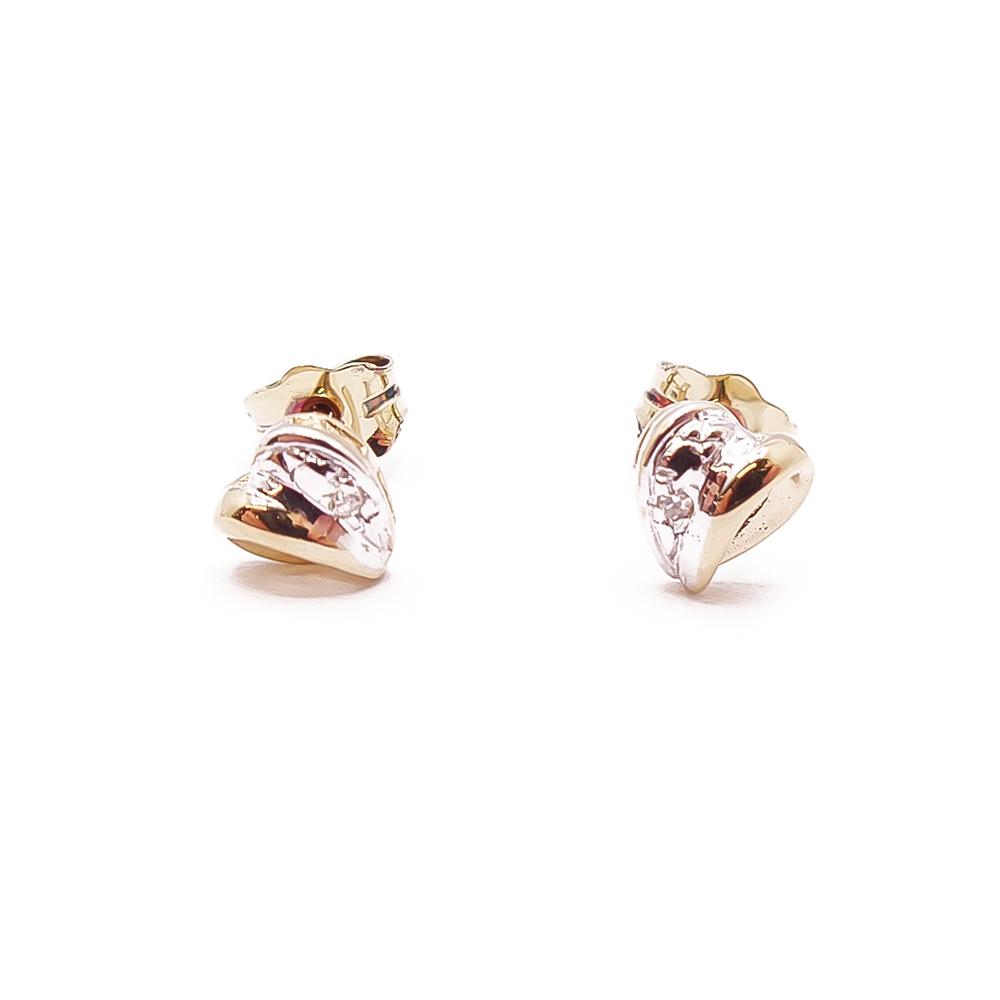 Kultaiset timanttikorvakorut 0,01ct #0