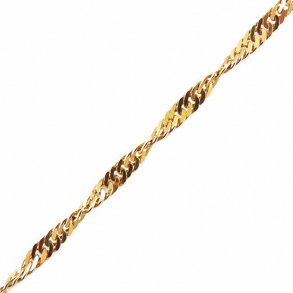 Kultainen singapore ranneketju 18cm lev.2mm #2