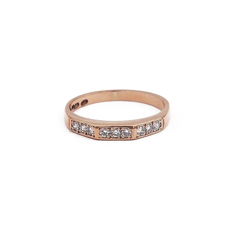 Kultainen timanttirivisormus 9kpl 0,18ct 16 1985 Timanttikeskus Ay Nevalainen & Laitinen #1