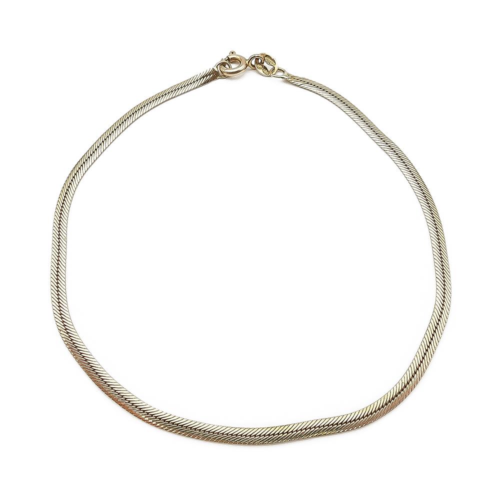 Kultainen litteä panssari-ranneketju 18,5cm lev.2mm #0
