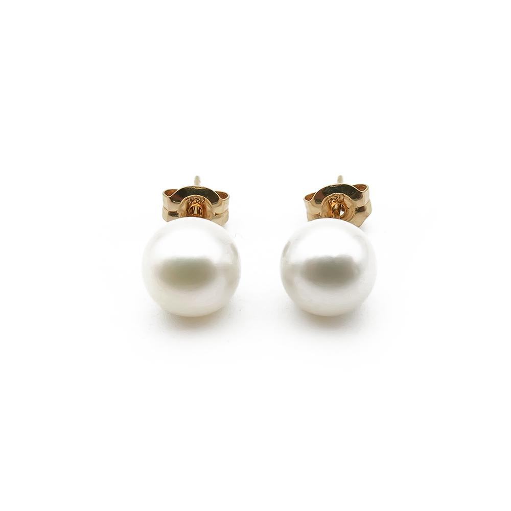 18K helmikorvakorut 6mm tapilla #0