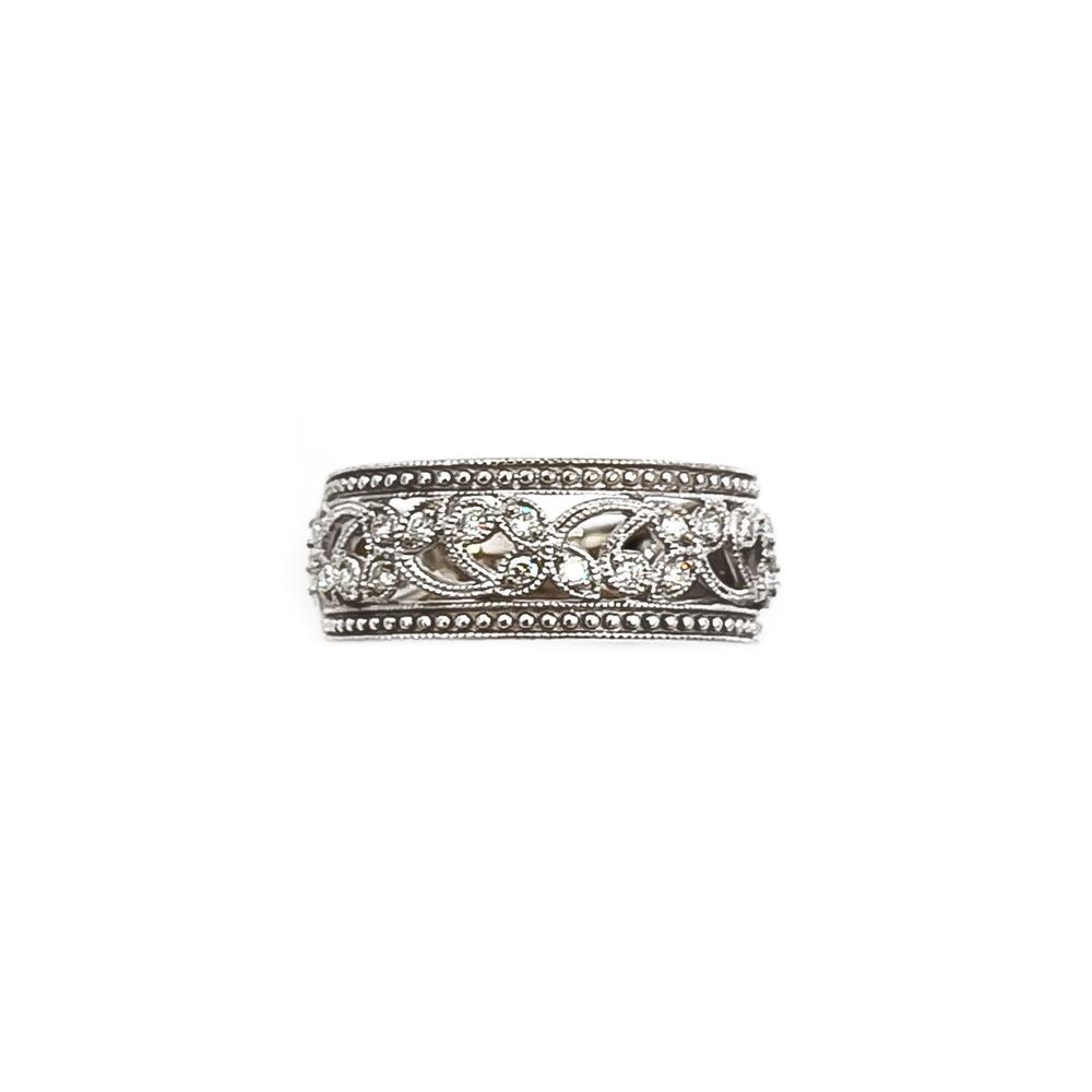 Valkokultainen Filigraani timanttisormus 20kpl yht 0.10ct #1