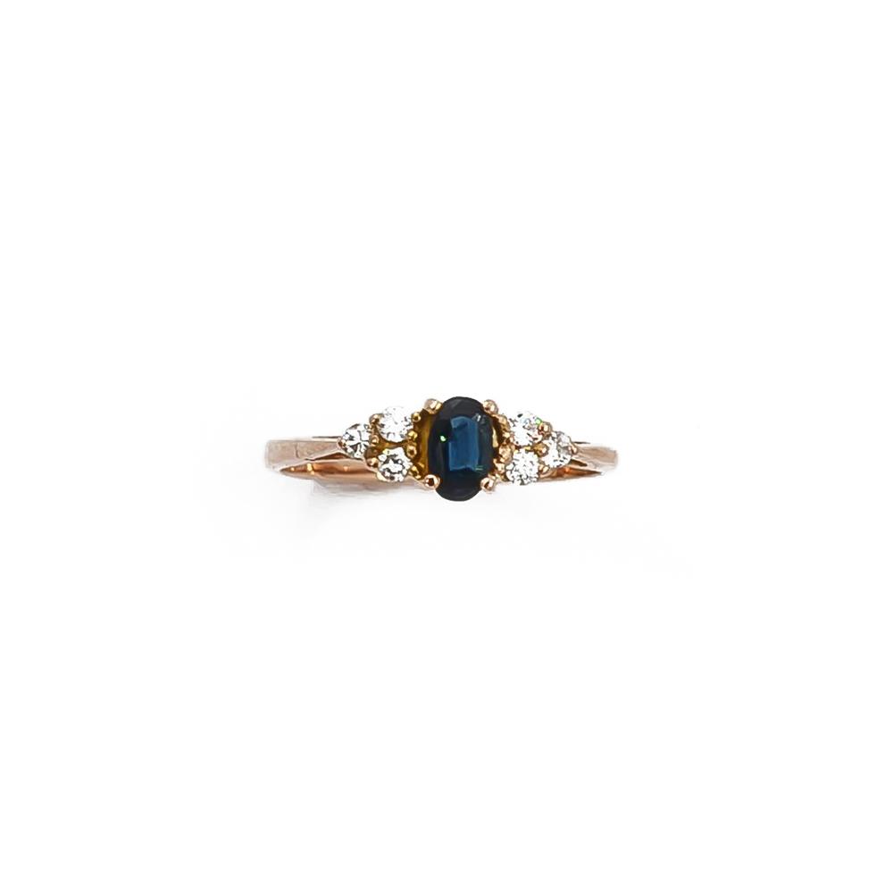 18k Tillanderin timanttisormus safiirilla 6 x 0.02ct #1