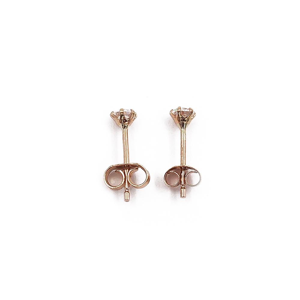 Kultaiset kirkaskiviset korvakorut 3.5mm  tappi HTP #2