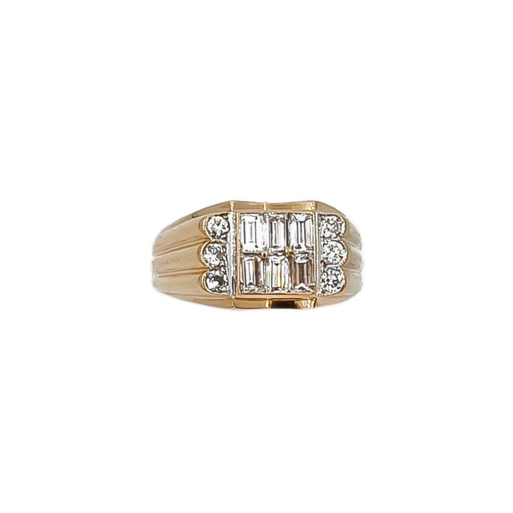18k Kultainen Kantasormus timanteilla koko 20 (baguette hionta) #1