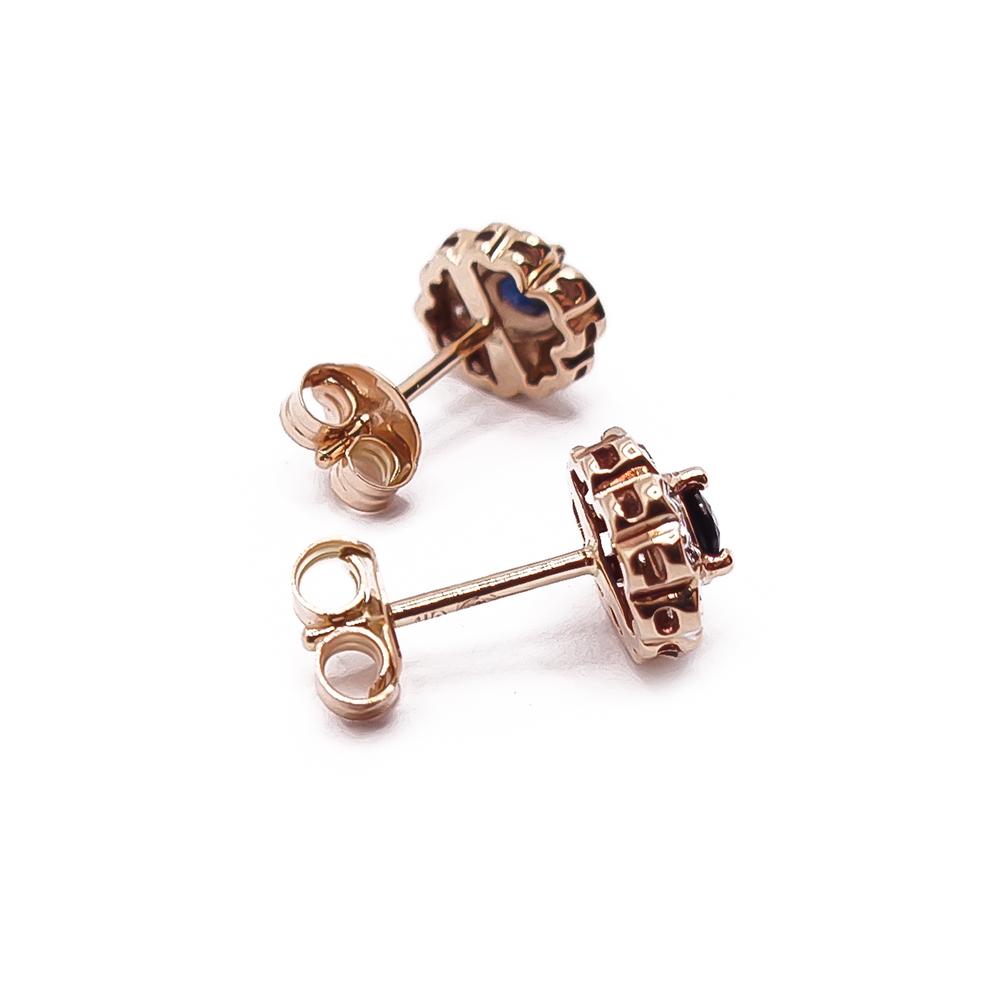 Kultaiset sinisafiiri-timanttikorvakorut 0,12ct #1