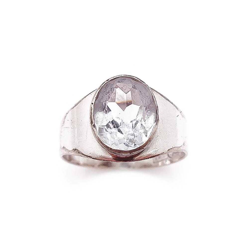Hopeinen sinikivinen sormus 17,5mm v.-66 #1
