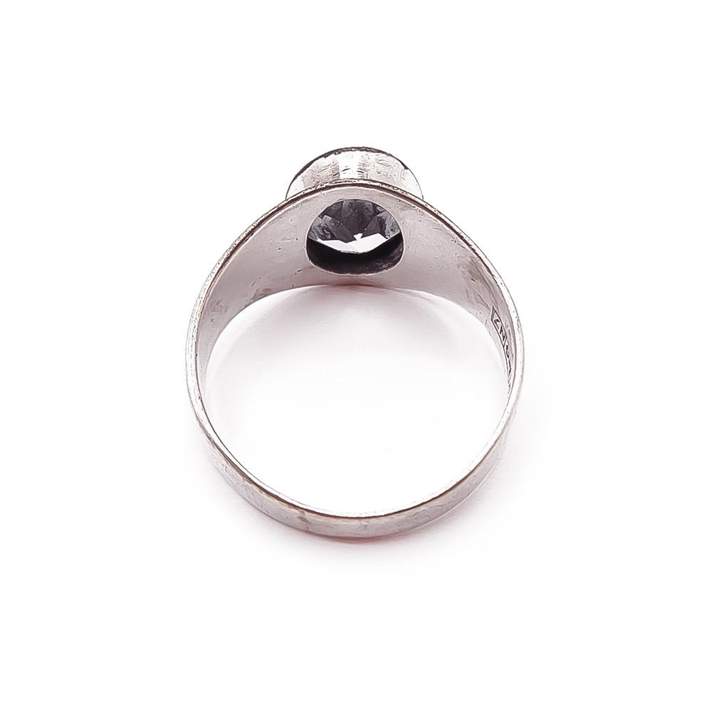 Hopeinen sinikivinen sormus 17,5mm v.-66 #2