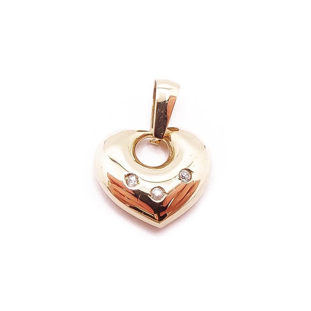 Kultainen sydänriipus tim.0,09ct #0