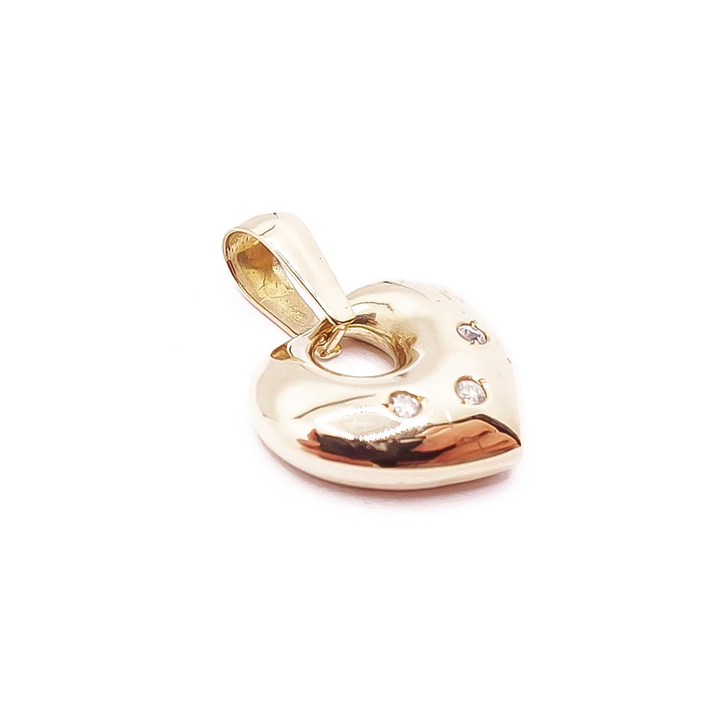 Kultainen sydänriipus tim.0,09ct #1
